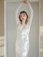 Tulle print dress & bra アイボリー size:M model:174cm KATERYNA