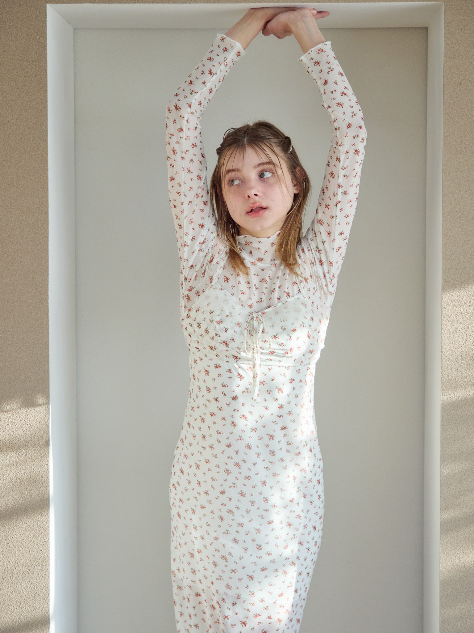 Tulle print dress & bra アイボリー size:M model:174cm KATERYNA