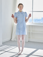 Pintuck mini shirt dress ブルー size:M model:171cm ANIUTA