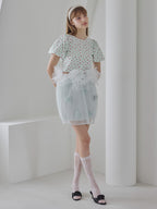 Rose tulle mini skirt ミント size:M model:175cm MARTA