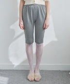 Gingham check sabrina stretch pants ブラック size:M model:171cm ANIUTA