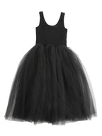 Volume tulle skirt tank dress ブラック
