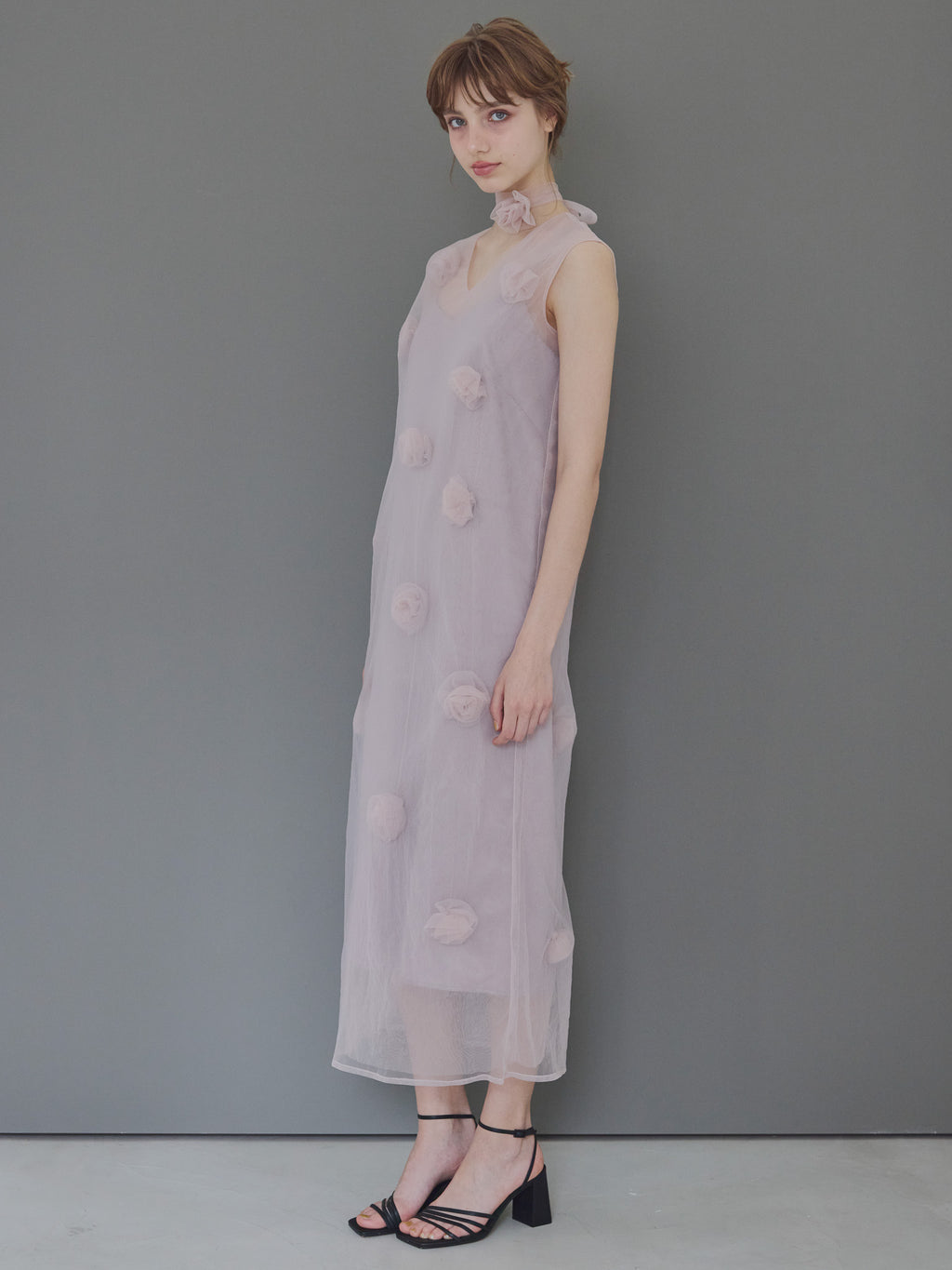 Rose tulle dress ピンク size:M model:175cm MARTA