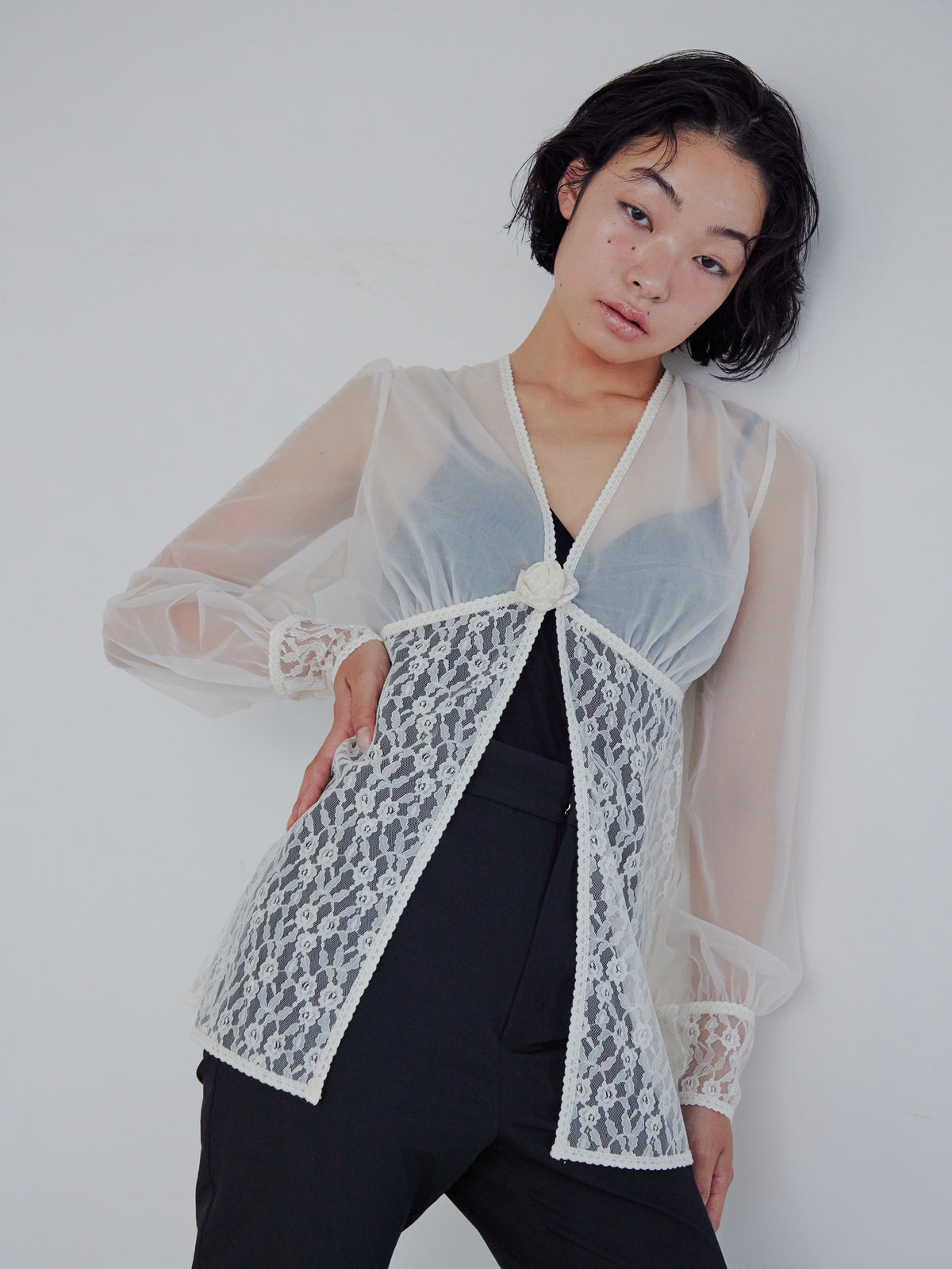 Rose sheer blouse