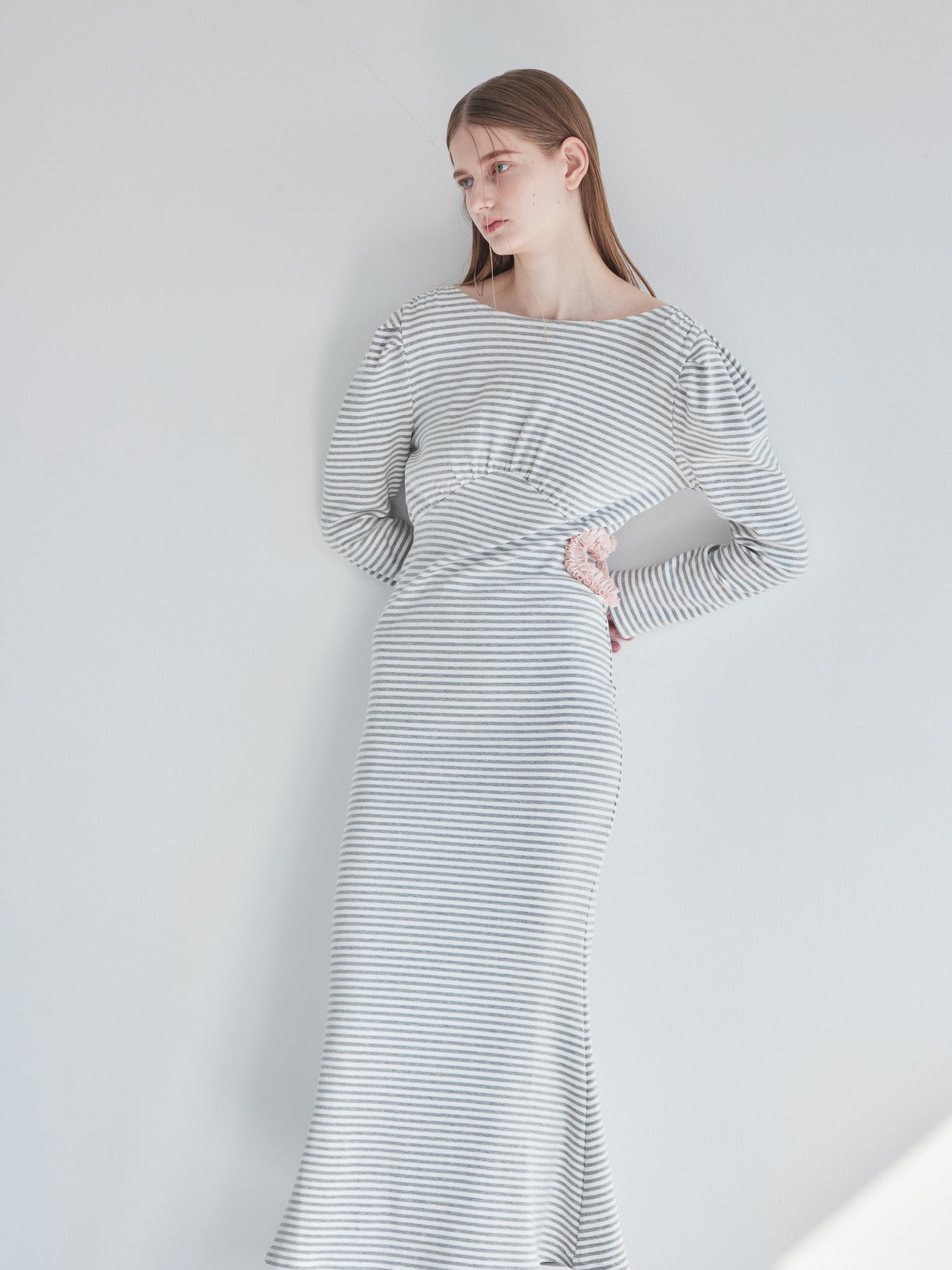 I miss you heart cut dress グレー
