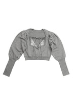 Lace lined cardigan グレー