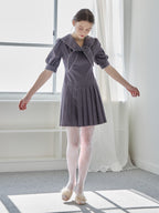 Low waist pleated mini dress グレー size:M model:171cm ANIUTA