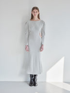 I miss you heart cut dress グレー