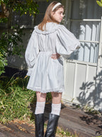 French letter collar wrap mini dress ホワイト size:M model:174cm KATERYNA
