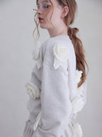 Many rose sweat top グレー size:M model:173cm ALINA