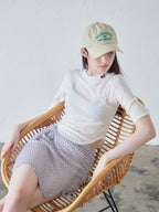 Rose crochet mini skirt サックス size:M model:170cm ALICE