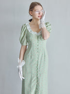 Decollete lace dress ミント size:M model:171cm ANIUTA