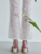 Heart trimming lace pants ホワイト size:M model:174cm LERA