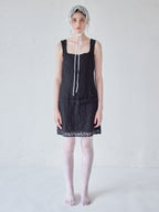 Low belt lace mini dress ブラック size:M model:170cm ALICE