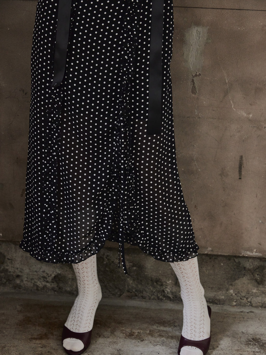 Frill slit cami dress ブラック size:M model:173cm DASHA.G