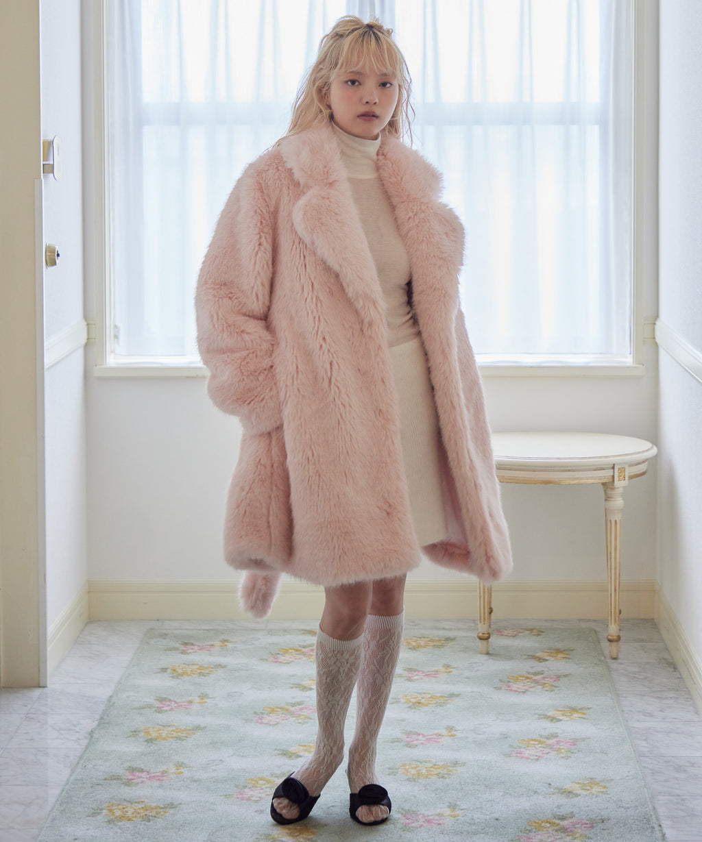 Fur coat ピンク size:M model:163cm MINAMI