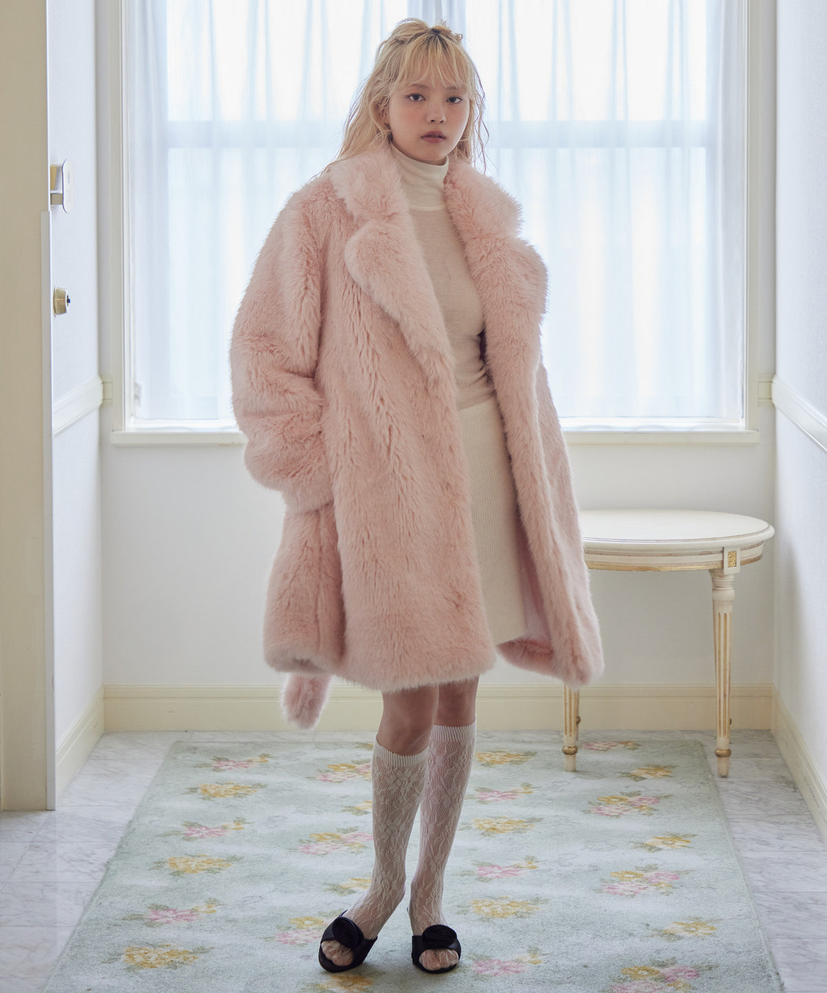 Fur coat ピンク size:M model:163cm MINAMI