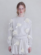Many rose sweat top グレー size:M model:173cm ALINA