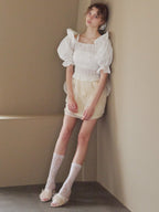 Rose tulle mini skirt イエロー size:M model:175cm MARTA