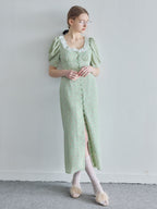 Decollete lace dress ミント size:M model:171cm ANIUTA