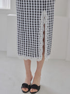 Rose gingham dress ブラック size:M model:175cm MARTA