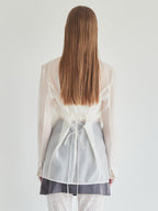 Ribbon sheer jacket アイボリー size:M model:174cm LERA