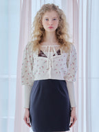 Lace lined cardigan ホワイト size:M model:173cm Olesia