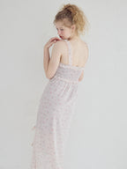 Frill slit cami dress ピンク size:M model:173cm Olesia