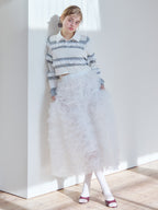 Balloon hem rugby shirt グレー size:M model:174cm KATERYNA