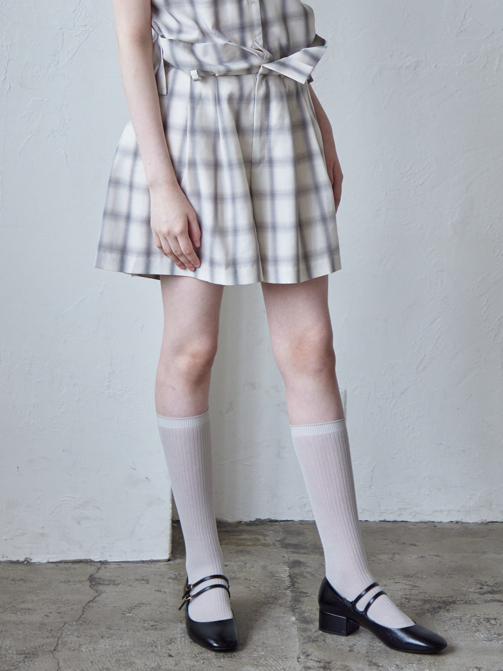 High waist volume short pants グレー size:M model:170cm ALICE