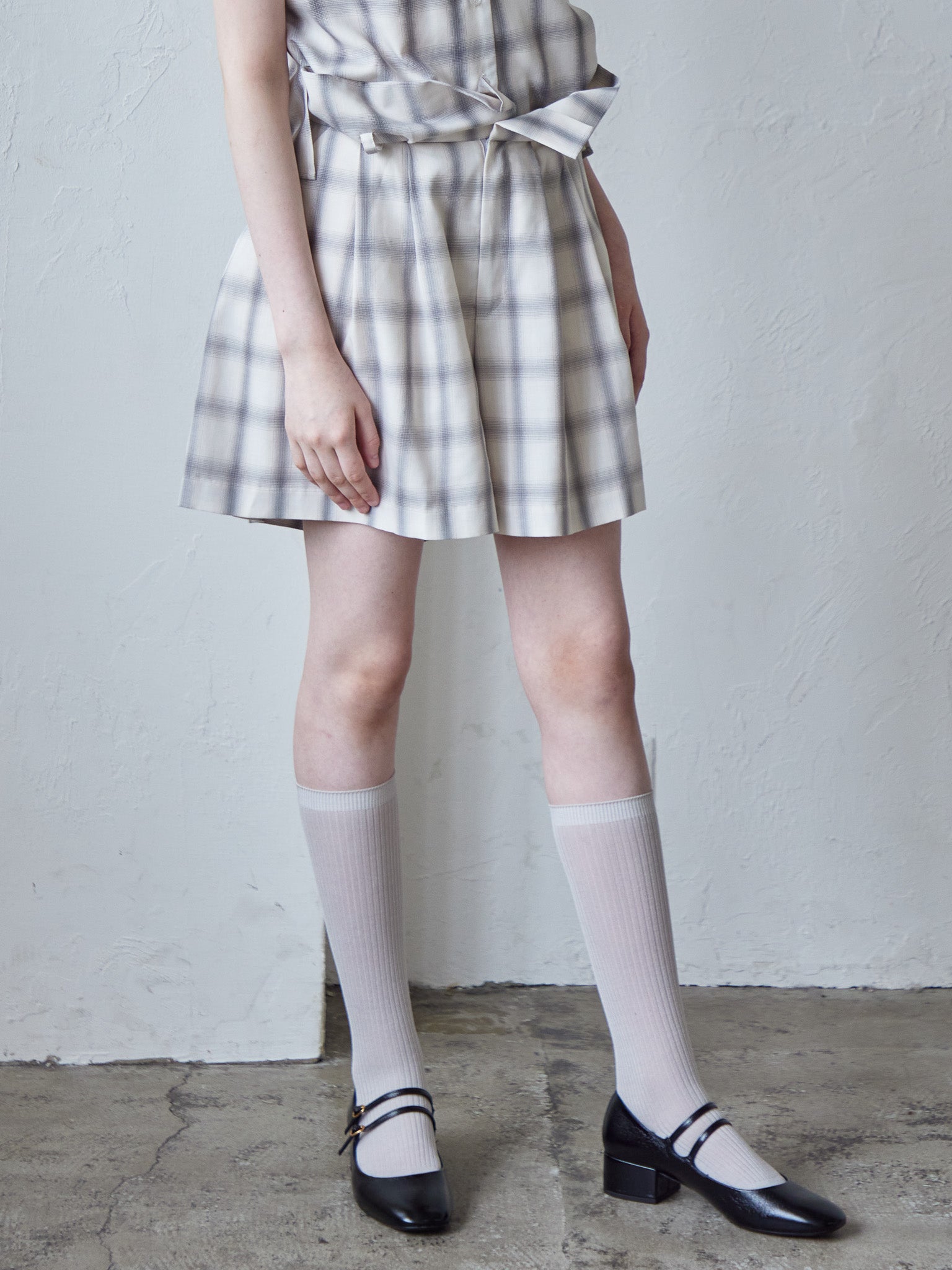 High waist volume short pants グレー size:M model:170cm ALICE