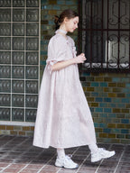 Ribbon jaquard volume dress ピンク size:M model:171cm ANIUTA