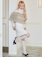 Shaggy mini skirt ホワイト size:M model:163cm MINAMI
