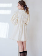 French letter collar wrap mini dress クリーム size:M model:174cm KATERYNA