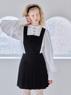 Rose pleated apron dress ブラック size:M model:173cm Olesia