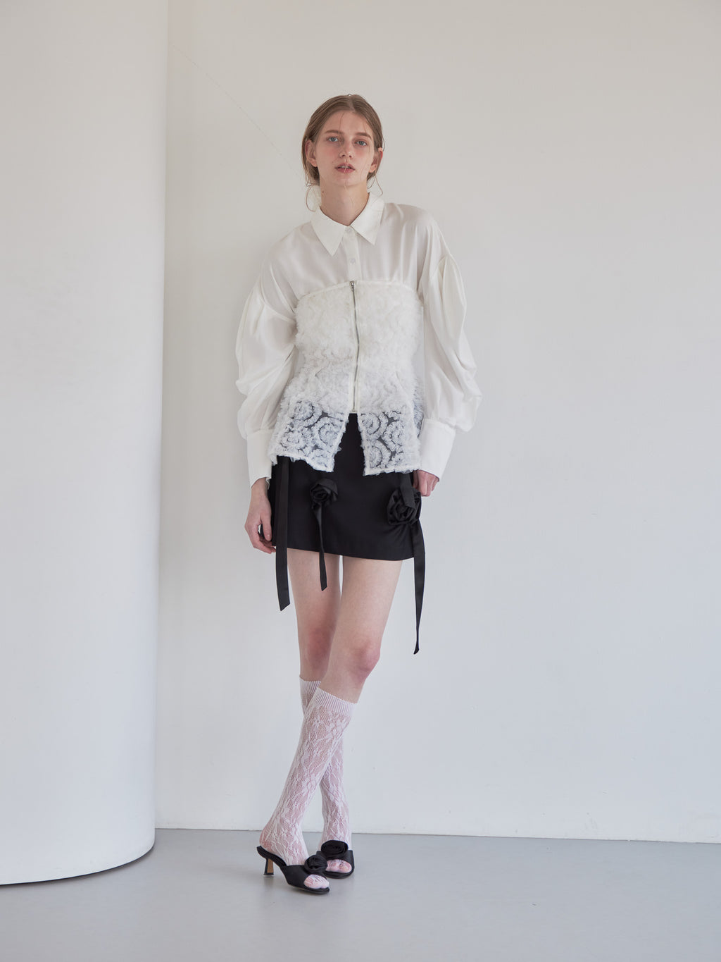 Tulle bare top & shirt set ホワイト size:M model:174cm LERA