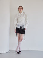 Tulle bare top & shirt set ホワイト size:M model:174cm LERA