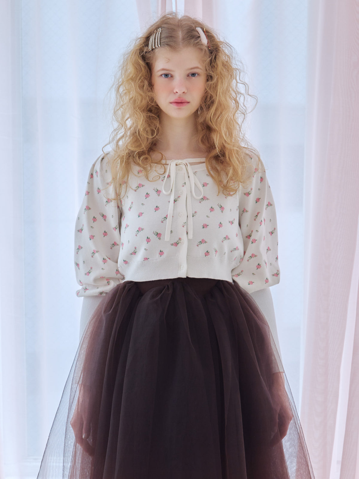 Lace lined cardigan ホワイト size:M model:173cm Olesia