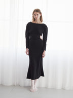 I miss you heart cut dress ブラック