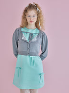 Many ribbon satin mini dress グリーン size:M model:173cm Olesia