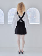 Rose pleated apron dress ブラック size:M model:173cm Olesia