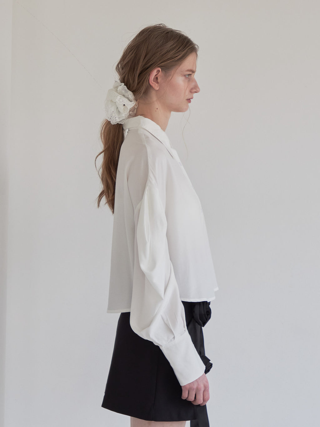Tulle bare top & shirt set ブラック size:M model:174cm LERA