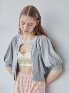 Satin bra top ライム size:M model:171cm ANIUTA