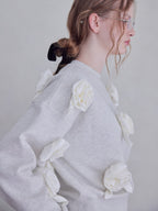 Many rose sweat top グレー size:M model:173cm ALINA