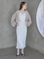 Many rose embroidery cardigan モカ size:M model:173cm ALINA