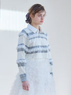 Balloon hem rugby shirt グレー size:M model:174cm KATERYNA