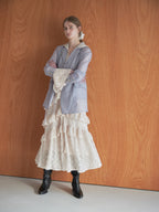 Ribbon sheer jacket グレー size:M model:174cm LERA