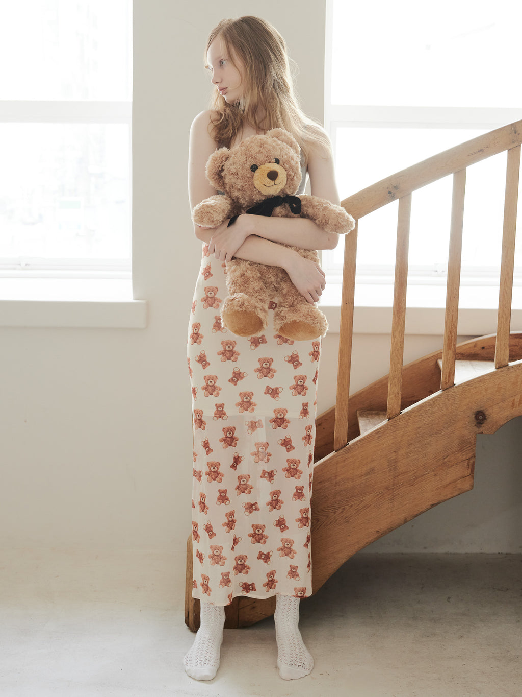 Teddy bear tulle skirt アイボリー size:M model:173cm DASHA.G