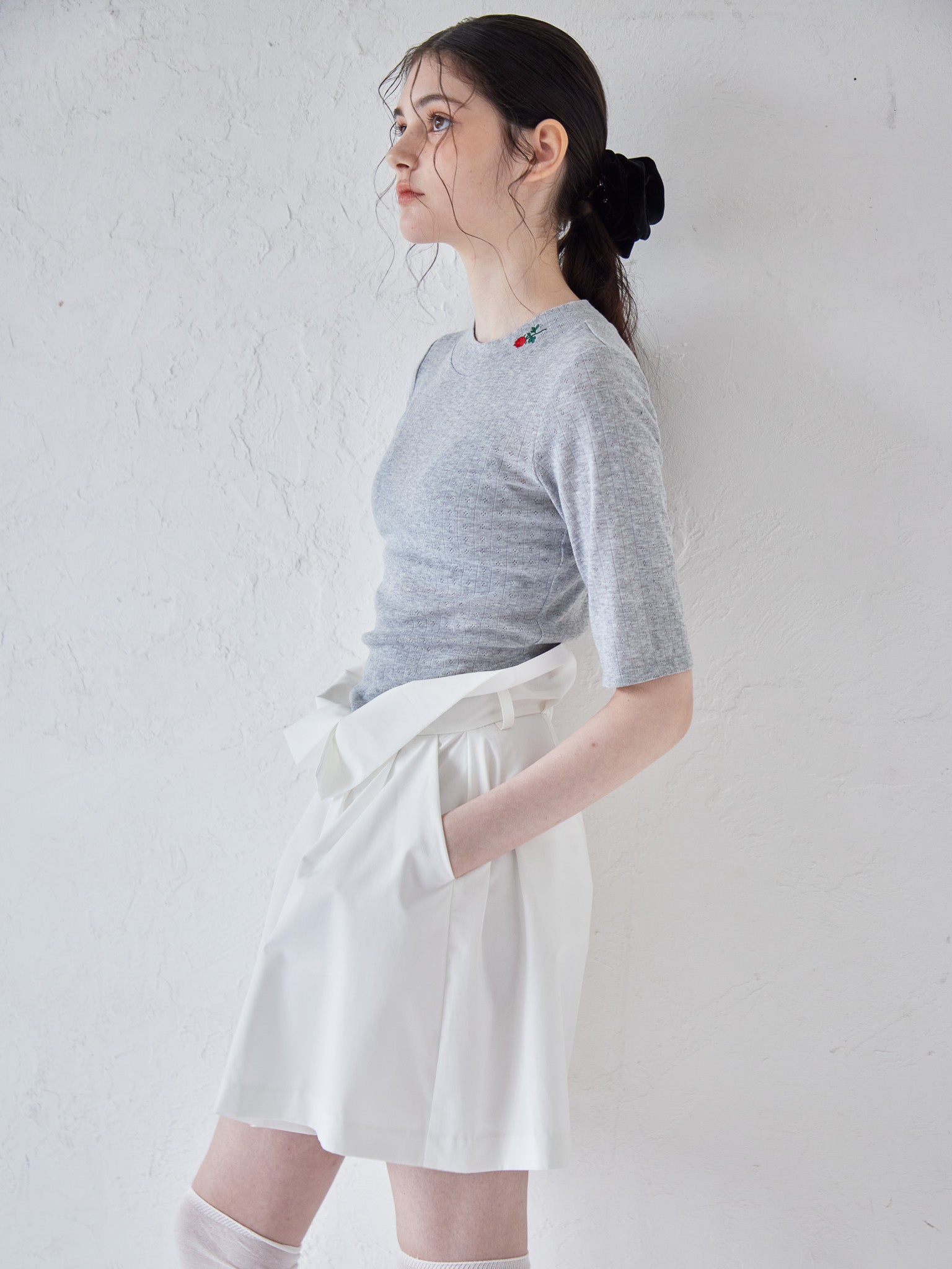High waist volume short pants ホワイト size:M model:170cm ALICE