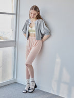 Lace collar puff sleeve cardigan グレー size:M model:171cm ANIUTA